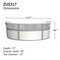 Linea Italia Reception Desk 71 in D X 46 in H, 11.9 ft W X Thermofused Laminate, Clear, White ZUS317 - alternate 3